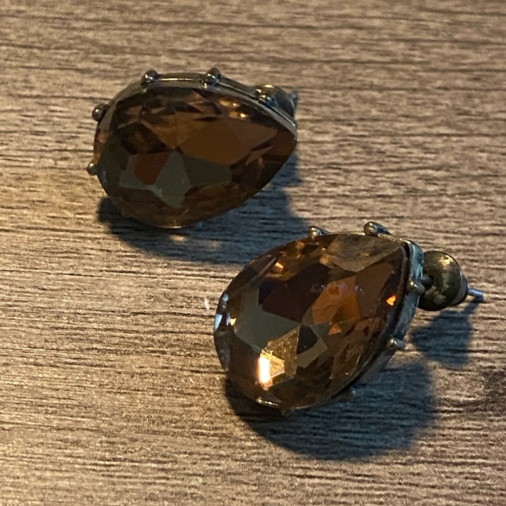 Elegant Brown Teardrop Earrings